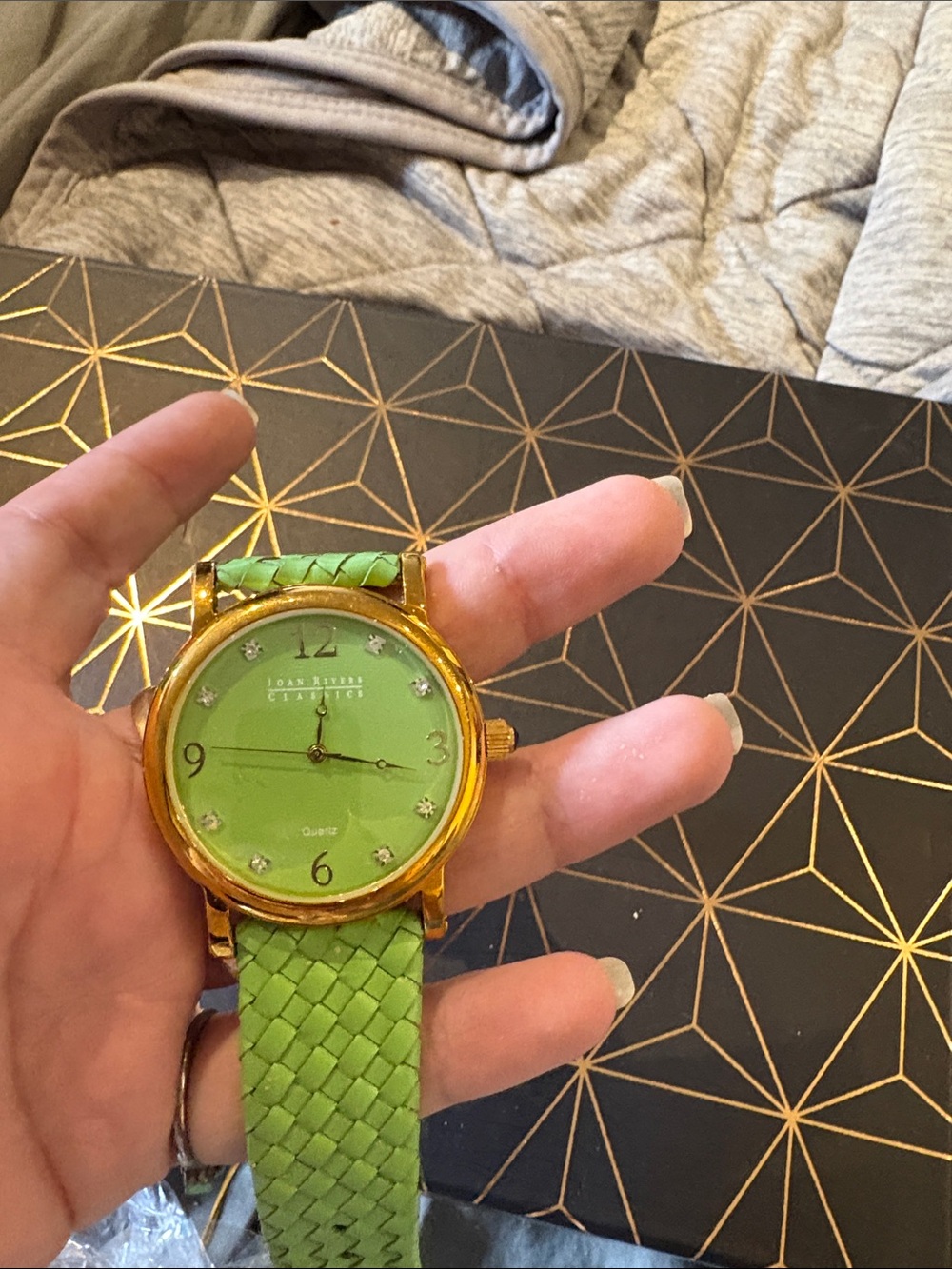 Green Reptile-Friendly Watch with Braided Strap